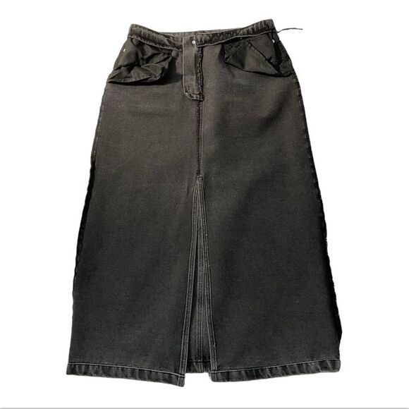 Beige By Tony Women’s Stretch Denim jean Pencil Midi Skirt Gray Size Large - Picture 5 of 12